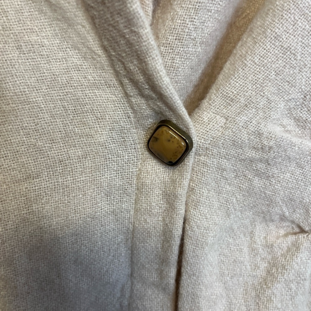 Zara Wool Double Breasted Tie Waist Shirt Asymmetrical Hem Sz M - Picture 6 of 11